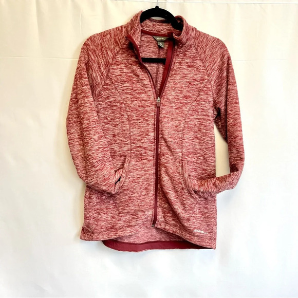 Eddie Bauer Dark Berry Burgundy RUN AROUND Quest Fleece Jacket Women Size Small - Picture 4 of 15